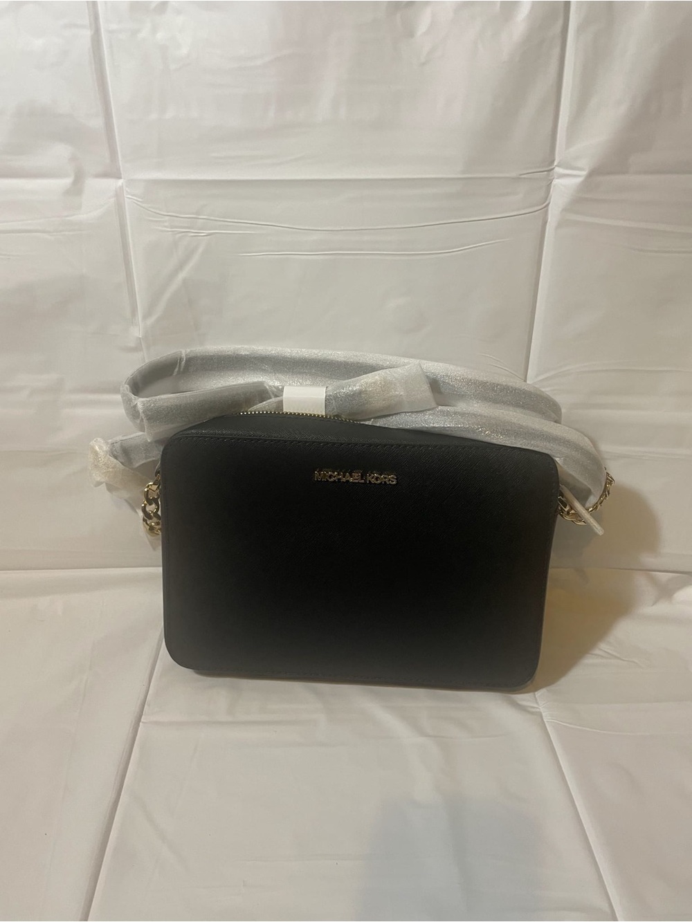 Michael Kors Black Crossbody Bag with Gold Logo